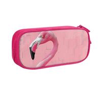 BNVSADC Grande trousse à crayons imprimée Flamingo - Grande trousse à crayons mignonne - Organiseur de papeterie pour filles et garçons - Noir, rose, Taille unique, Cartable