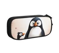 BNVSADC Grande trousse à crayons imprimée « I Love Penguins » - Jolie trousse à crayons - Organiseur de papeterie pour filles et garçons - Noir, Noir , Taille unique, Cartable