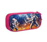 BNVSADC Grande trousse à crayons imprimée Play Football Galaxy Space - Jolie boîte à crayons - Organiseur de papeterie pour filles et garçons - Noir, rose, Taille unique, Cartable