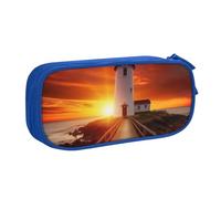 BNVSADC Grande trousse à crayons imprimée Sunset at The Seaside - Jolie trousse à crayons - Organiseur de papeterie pour filles et garçons - Noir, bleu, Taille unique, Cartable