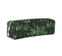 BNVSADC Hunter Trousse à crayons en cuir avec fermeture éclair Motif pétales floraux Vert, blanc, Taille unique, Trousse de maquillage