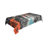 BNVSADC Love from New York - Nappe rectangulaire imprimée - 140 x 90 cm - En polyester anti-plis - Pour cuisine, table à manger, fêtes, camping