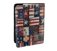 BNVSADC Magnifique étui de passeport en cuir PU imprimé tournesol jaune pour homme et femme, 16,5 cm, Patchwork drapeau américain, Taille unique, Moderne