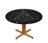 BNVSADC Nappe ronde imprimée constellation pizza avec bords élastiques, S (122 cm de diamètre), tissu résistant à l'eau pour cuisine, table à manger, décoration de table