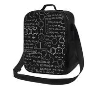 BNVSADC Sac à déjeuner isotherme avec impression 3D abstraite, science, chimie, illustration, sac fourre-tout pour homme et femme, sac isotherme réutilisable avec bandoulière pour bureau, école