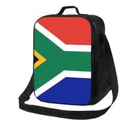 BNVSADC Sac à déjeuner isotherme réutilisable avec bandoulière pour bureau, école, pique-nique, plage - Motif drapeau de l'Afrique du Sud