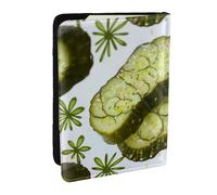 BNVSADC Terrazzo Étui de passeport en cuir PU imprimé marbre pastel pour homme et femme 16,5 cm, Cornichons à sushi aneth, Taille unique, Moderne