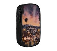 BNVSADC The Old Hollywood Trousse à crayons avec fermeture éclair pour étudiants, adolescents, garçons, filles, adultes, noir, Noir , Taille unique, Cartable