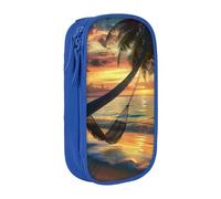 BNVSADC Trousse à crayons avec fermeture éclair et motif hamac en noix de coco pour étudiants, adolescents, garçons, filles, adultes, noir, bleu, Taille unique, Cartable
