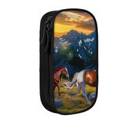 BNVSADC Trousse à crayons avec fermeture éclair - Motif cheval qui court - Pour étudiants, adolescents, garçons, filles, adultes - Noir, Noir , Taille unique, Cartable