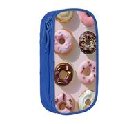 BNVSADC Trousse à crayons avec fermeture éclair pour étudiants, adolescents, garçons, filles, adultes, motif cupcakes beignets, muffins, sucre, noir, bleu, Taille unique, Cartable
