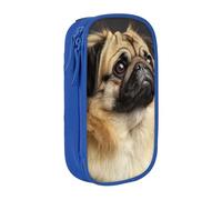 BNVSADC Trousse à crayons avec fermeture éclair pour étudiants, adolescents, garçons, filles, adultes, noir, bleu, Taille unique, Cartable
