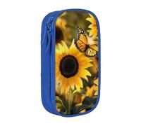 BNVSADC Trousse à crayons avec fermeture éclair pour étudiants, adolescents, garçons, filles, adultes, noir, bleu, Taille unique, Cartable