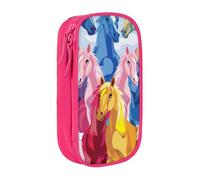 BNVSADC Trousse à crayons avec fermeture éclair pour étudiants, adolescents, garçons, filles, adultes, noir, rose, Taille unique, Cartable