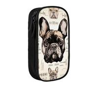 BNVSADC Trousse à crayons avec imprimé « I Love » - Motif bouledogue français - Avec fermeture éclair - Pour étudiants, adolescents, garçons, filles, adultes - Noir, Noir , Taille unique, Cartable