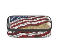 BNVSADC Trousse à crayons avec motif chat astronaute mignon - Trousse à crayons - Trousse à crayons - Pour bureau, école, voyage, travail, drapeau des états-unis, Taille unique, Cartable