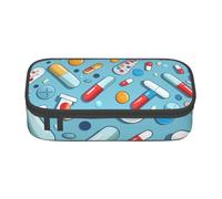BNVSADC Trousse à crayons avec motif de médecine de dessin animé - Jolie trousse à crayons - Pour bureau, école, voyage, travail, Noir , Taille unique, Cartable