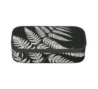 BNVSADC Trousse à crayons avec silhouette de fougère et feuille de fougère naturelle - Jolie trousse à crayons - Trousse à crayons pour bureau, école, voyage, travail, Silhouette de feuille de fougère