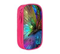 BNVSADC Trousse à crayons colorée avec motif papillon arc-en-ciel avec fermeture éclair pour étudiants, adolescents, garçons, filles, adultes, noir, rose, Taille unique, Cartable
