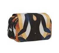 BNVSADC Trousse à crayons double couche avec imprimé animal de compagnie - Grande capacité - Organiseur de fournitures scolaires pour étudiants, enfants, adolescents, artistes, voyages et bureau, Yoga