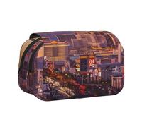 BNVSADC Trousse à crayons double couche avec imprimé de paon - Grande capacité - Pour étudiants, enfants, adolescents, artistes, voyages et bureau, Las Vegas Sunset, Taille unique, Trousse de