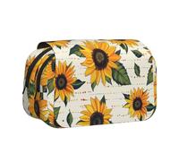 BNVSADC Trousse à crayons double couche avec imprimé de partitions de violon - Grande capacité - Organiseur de fournitures scolaires pour étudiants, enfants, adolescents, artistes, voyages et bureau