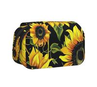 BNVSADC Trousse à crayons double couche avec imprimé de partitions de violon - Grande capacité - Organiseur de fournitures scolaires pour étudiants, enfants, adolescents, artistes, voyages et bureau