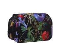 BNVSADC Trousse à crayons double couche avec imprimé floral violet lavande et imprimé floral - Grande capacité pour étudiants, enfants, adolescents, artistes, voyages et utilisation au bureau, Belles