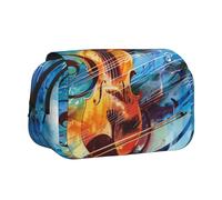 BNVSADC Trousse à crayons double couche imprimée planète - Grande capacité pour les étudiants, les enfants, les adolescents, les artistes, les voyages et le bureau, Guitare musicale., Taille unique