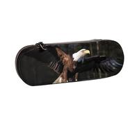 BNVSADC Trousse à crayons en cuir avec imprimé aigle à tête blanche 3D et trousse de maquillage - Trousse à crayons rigide élégante pour l'école, le bureau, les voyages, Noir , Taille unique, Trousse