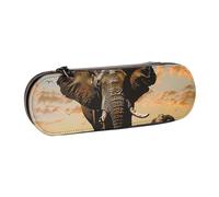 BNVSADC Trousse à crayons en cuir avec imprimé bulles de bière et trousse de maquillage - Trousse élégante à coque rigide pour l'école, le bureau, les voyages, Éléphant africain., Taille unique