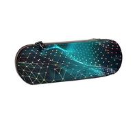 BNVSADC Trousse à crayons en cuir avec imprimé bulles de bière et trousse de maquillage - Trousse élégante à coque rigide pour l'école, le bureau, les voyages, Espace polygonal abstrait, Taille unique