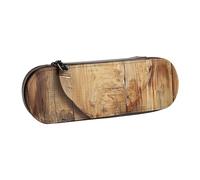 BNVSADC Trousse à crayons en cuir avec imprimé bulles de bière et trousse de maquillage - Trousse élégante à coque rigide pour l'école, le bureau, les voyages, Cœur en bois., Taille unique, Trousse de