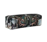 BNVSADC Trousse à crayons en cuir avec motif papillon de nuit qui ressemble à un paon avec fermeture éclair pour l'école, le bureau, les voyages, blanc, Taille unique, Trousse de maquillage