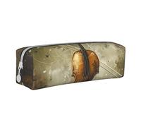 BNVSADC Trousse à crayons en cuir avec motif papillon et violoncelle avec fermeture éclair pour l'école, le bureau, les voyages, blanc, Taille unique, Trousse de maquillage