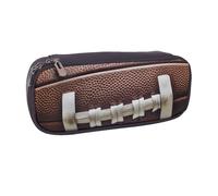 BNVSADC Trousse à crayons en cuir imprimé avec lacets de football américain et trousse de maquillage - Trousse élégante pour l'école, le bureau, les voyages, Noir , Taille unique, Trousse de