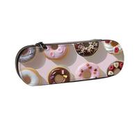 BNVSADC Trousse à crayons en cuir imprimé famille d'éléphants et trousse de maquillage - Trousse à crayons rigide élégante pour l'école, le bureau, les voyages, Cupcakes Donuts Muffins Sucre, Taille