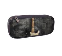 BNVSADC Trousse à crayons en cuir imprimé guitare électrique et trousse de maquillage - Trousse élégante pour papeterie, école, bureau, voyage, Noir , Taille unique, Trousse de maquillage
