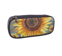 BNVSADC Trousse à crayons en cuir imprimé « You are My Sunshine » - Motif tournesol - Trousse à crayons élégante pour l'école, le bureau, les voyages, Noir , Taille unique, Trousse de maquillage