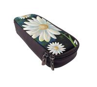 BNVSADC Trousse à crayons en similicuir imprimé éléphant et trousse de maquillage, jolie boîte à crayons, trousse de papeterie pour l'école, le bureau, les voyages, Peindre des fleurs, Taille unique