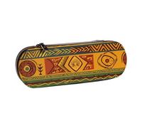 BNVSADC Trousse à crayons et maquillage en cuir avec motifs nationaux africains imprimés - Trousse à crayons rigide élégante pour l'école, le bureau, les voyages, Noir , Taille unique, Trousse de