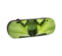 BNVSADC Trousse à crayons et maquillage en cuir imprimé avec illustration de cochon d'Inde - Trousse à crayons rigide élégante pour l'école, le bureau, les voyages, Feuilles de grenouille., Taille