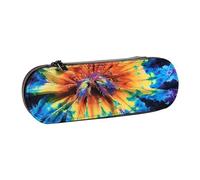 BNVSADC Trousse à crayons et maquillage en cuir imprimé avec illustration de cochon d'Inde - Trousse à crayons rigide élégante pour l'école, le bureau, les voyages, Style tie-dye exotique, Taille