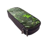 BNVSADC Trousse à crayons et maquillage en similicuir avec imprimé floral pour la Saint-Valentin, pour l'école, le bureau, les voyages, Forêt tropicale., Taille unique, Cartable