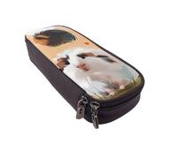 BNVSADC Trousse à crayons et maquillage en similicuir avec motif de flèches, triangles, cerf, pour l'école, le bureau, les voyages, Illustration cochon d'Inde, Taille unique, Cartable