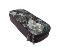 BNVSADC Trousse à crayons et maquillage en similicuir avec motif de papillon qui ressemble à un paon - Pour l'école, le bureau, les voyages, Noir , Taille unique, Cartable