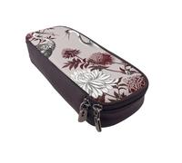 BNVSADC Trousse à crayons et maquillage en similicuir imprimé feuilles de grenouille - Jolie trousse à crayons - Trousse de papeterie pour l'école, le bureau, les voyages, Gravé botanique avec herbes