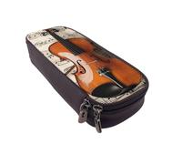 BNVSADC Trousse à crayons et maquillage en similicuir imprimé partitions de violon pour l'école, le bureau, les voyages, Noir , Taille unique, Cartable