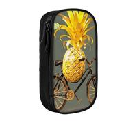 BNVSADC Trousse à crayons imprimée ananas avec fermeture éclair pour étudiants, adolescents, garçons, filles, adultes, noir, Noir , Taille unique, Cartable