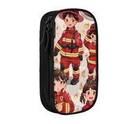BNVSADC Trousse à crayons imprimée avec fermeture éclair pour petits garçons et filles dans les pompiers pour étudiants, adolescents, garçons, filles, adultes, noir, Noir , Taille unique, Cartable